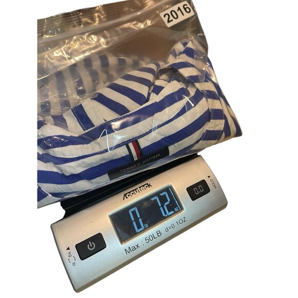 Tommy Hilfiger Women’s XXL Blue White Vertical Stripe Button Front Blouse Top - Picture 13 of 14